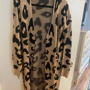 Cheetah print cardigan- never worn!